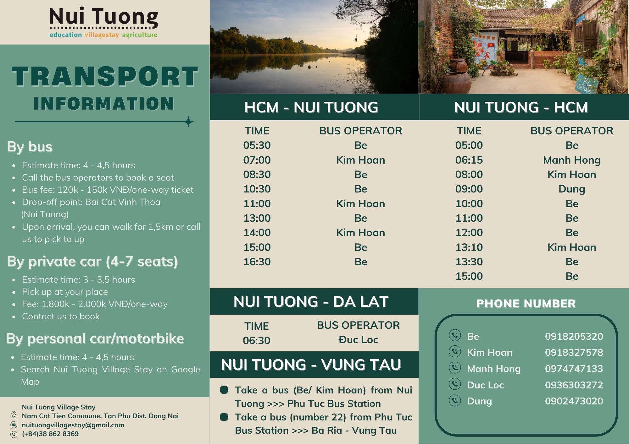 Bus schedule HCMC ⇄ Nui Tuong